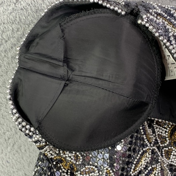 Black Tie Oleg Cassini Top Womens Size 8 Beaded Vintage Longsleeve Beautiful - Picture 12 of 14